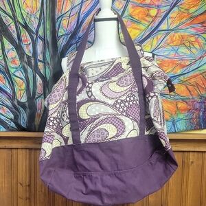 Thirty One Retro Metro Purple Paisley Tote Bag